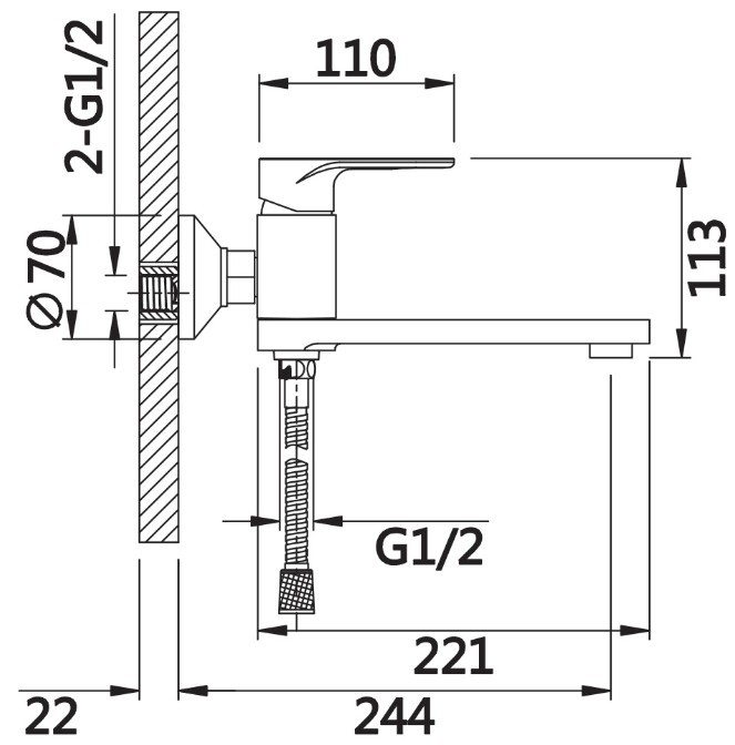 Приобрести смеситель для ванны vieir ergo с ручным душем, хром v043532