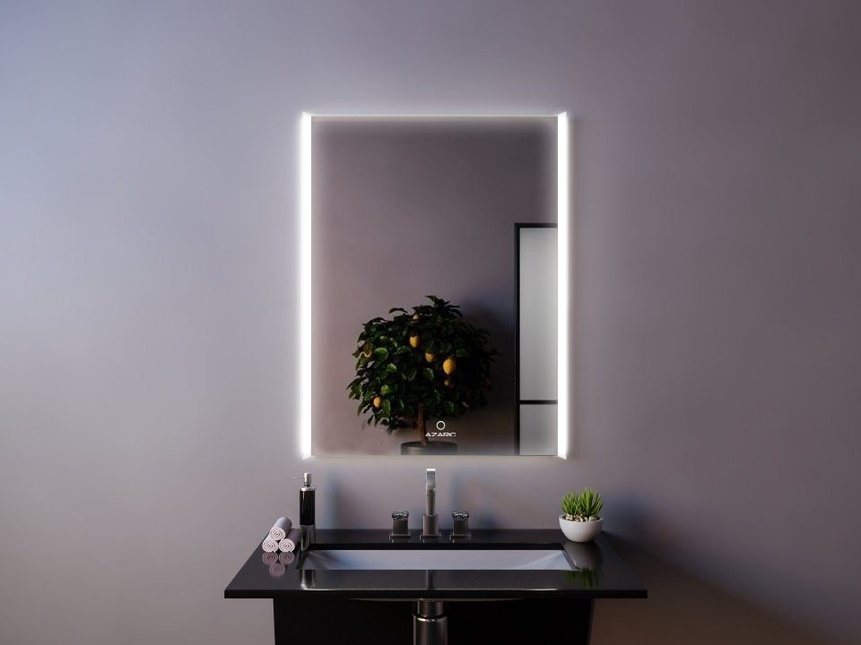 Приобрести azario зеркало 60х80 см, белый, сенсорный выключатель, диммер, az-z-070cs