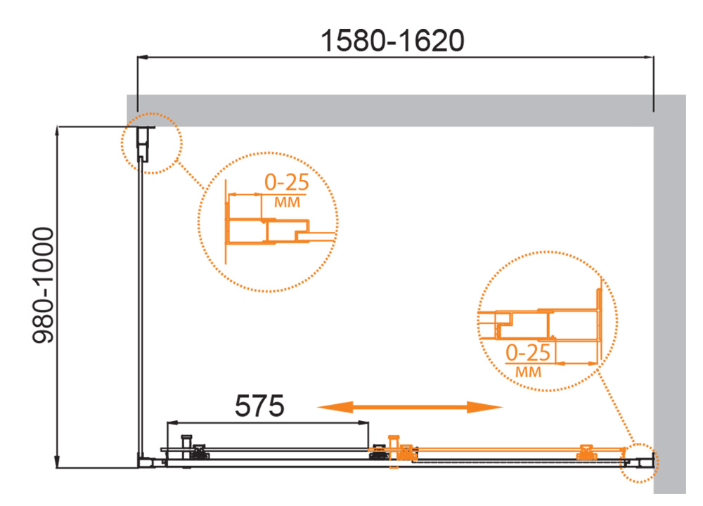 Приобрести cezares душевое ограждение molveno 160х100 см, хром molveno-ah-11-160/100-c-cr-iv