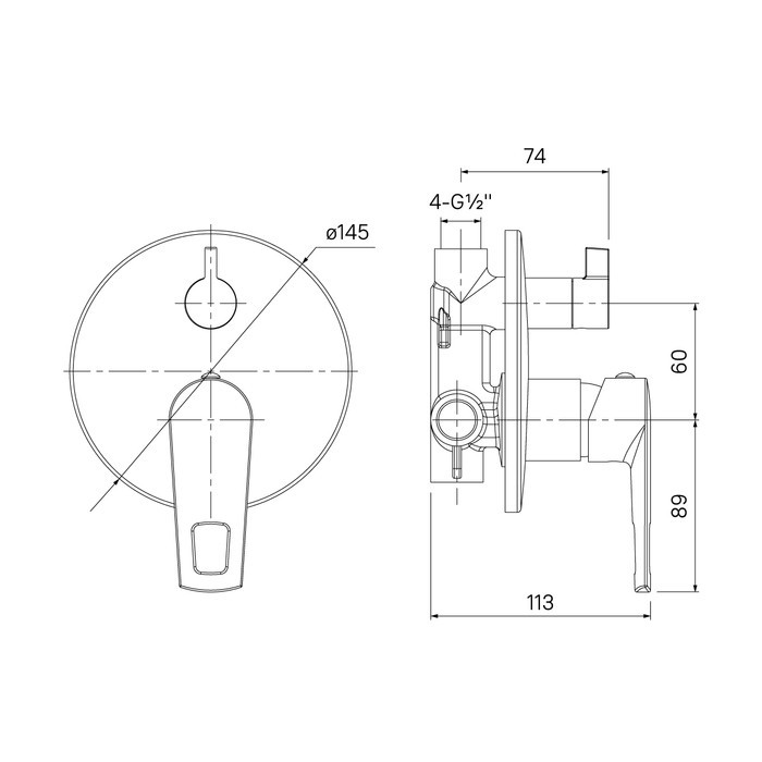 Приобрести iddis смеситель для душа runo скрытого монтажа 145х145мм, хром runsb00i67