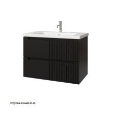 Caprigo Тумба с раковиной TERMIN-Smalty META 80 см, графит, эмаль