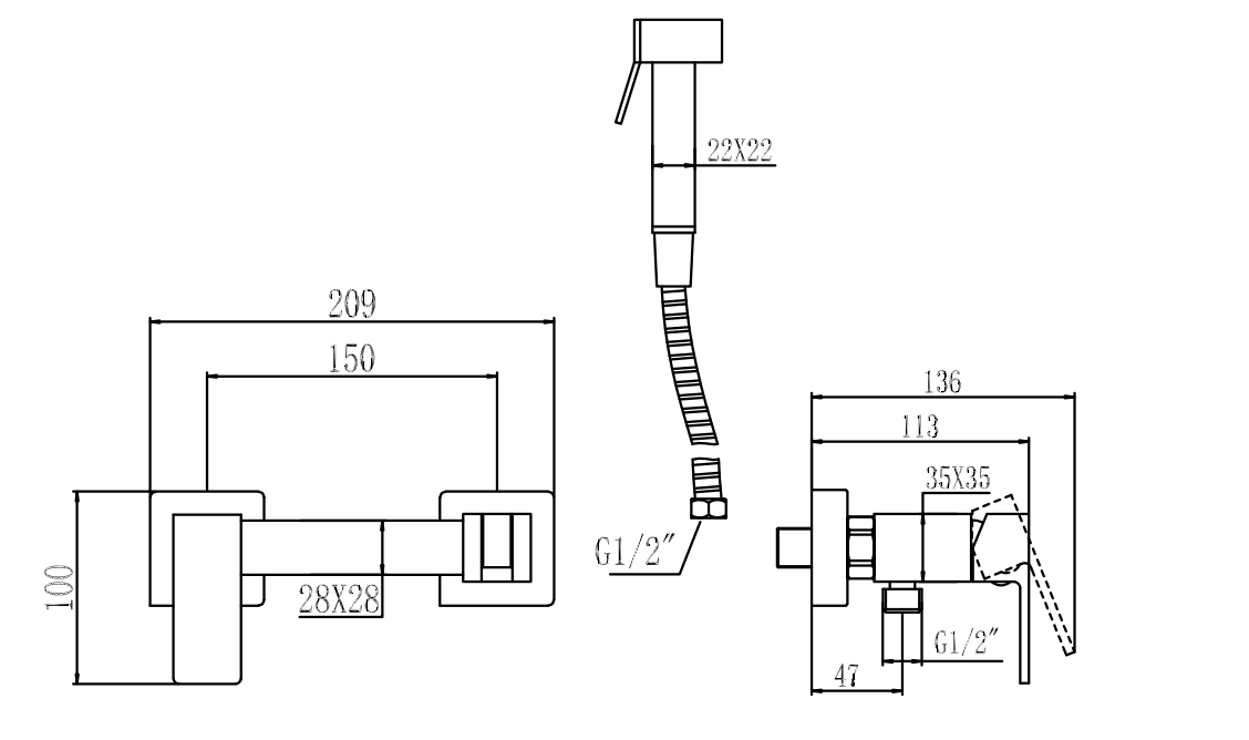 Приобрести savol смеситель с гигиеническим душем 209 мм, сатин s-fxq007l