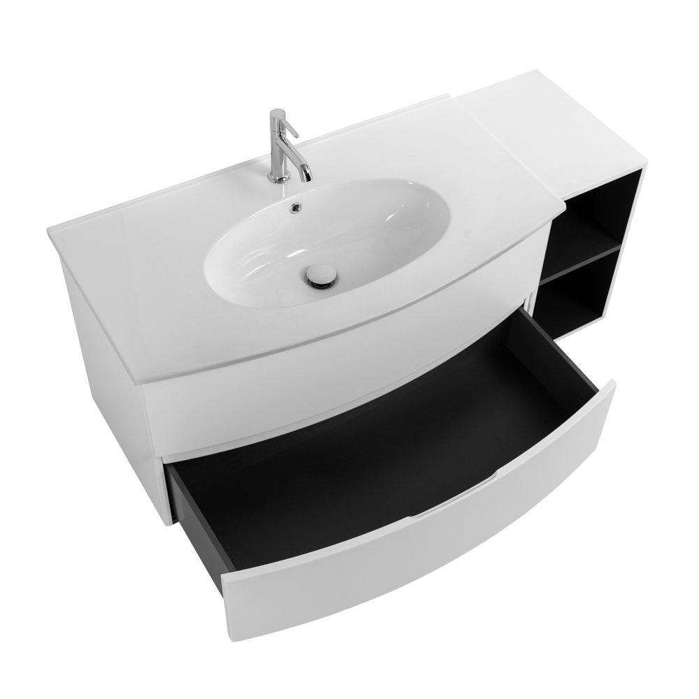 Приобрести cezares тумба подвесная с раковиной elettra 130 см bianco opaco, белая 55525