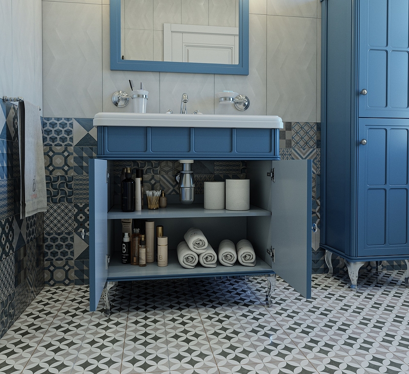 Приобрести caprigo тумба с раковиной напольная borgo 80 см, темно синяя 33412ch-b136