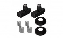 LEMARK Комплект подключения с квадратными вентилями, черный LM03412SBL