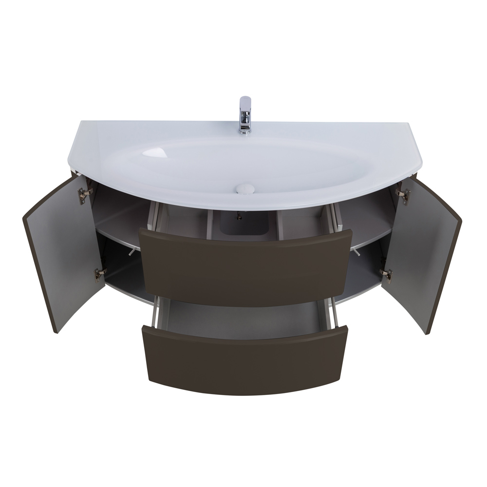 Приобрести cezares тумба подвесная с раковиной eden 121 см grigio talpa opaco, стекло,серая 54407