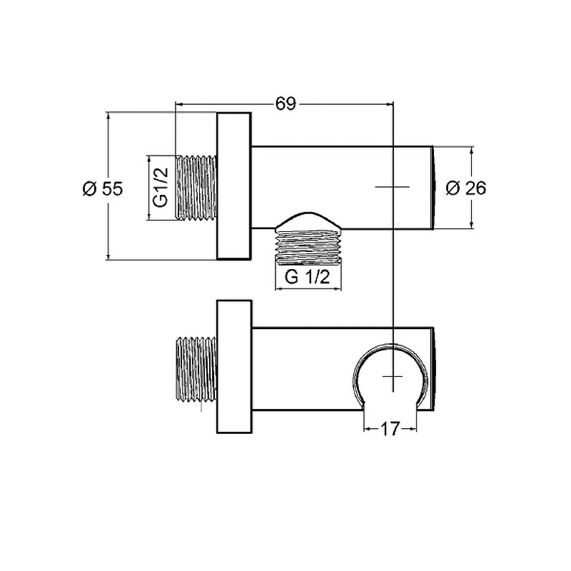 Приобрести соединение для шланга с настенным держателем для душа, арт. 6054705-00