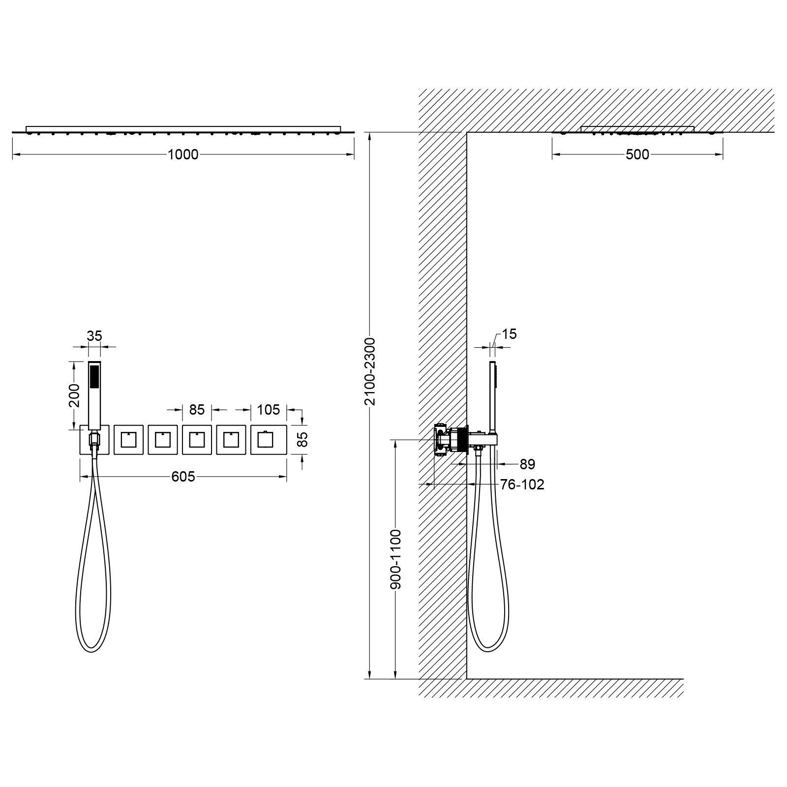 Приобрести душевая система встроенная с термостатом timo petruma sx-5329/03sm черный
