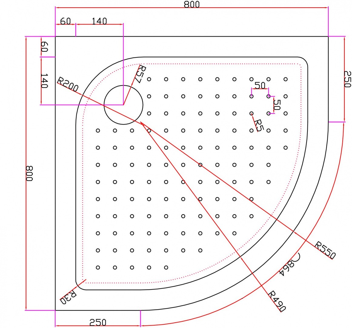 Приобрести cezares поддон акриловый tray 80х80см tray-a-r-80-550-15-w