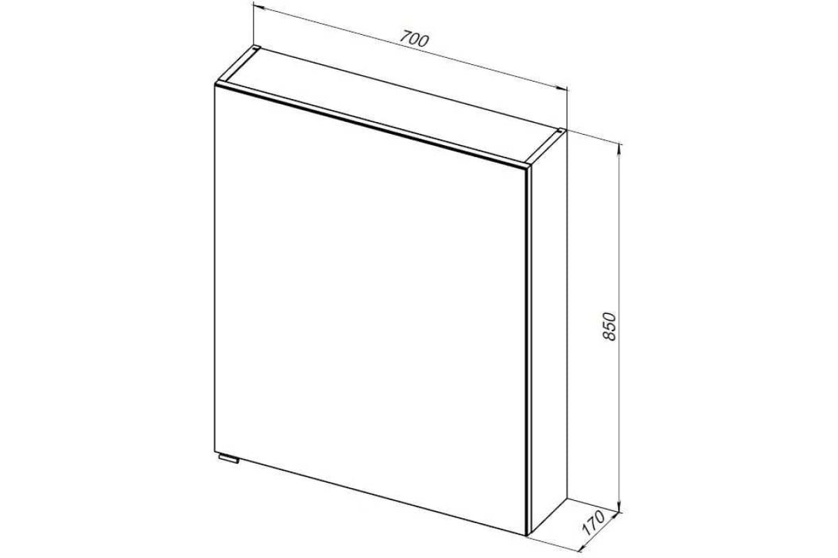 Приобрести aquanet зеркальный шкаф алвита new 70 см, дуб веллингтон белый