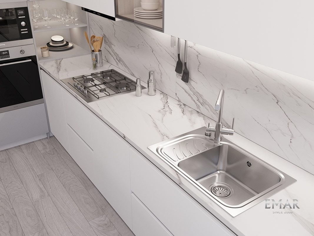 Приобрести oulin кухонная мойка 69х45 см, правостороняя, сатин oulin ol-327r