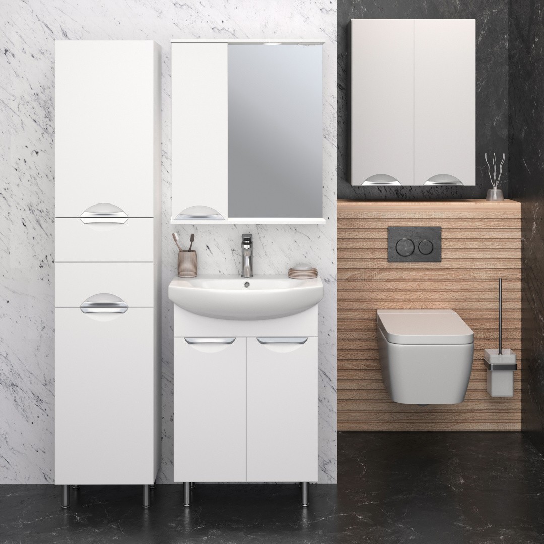 Приобрести aqua de marco зеркало-шкаф eleganse 60 см, левое, белый\хром 1060cele/l