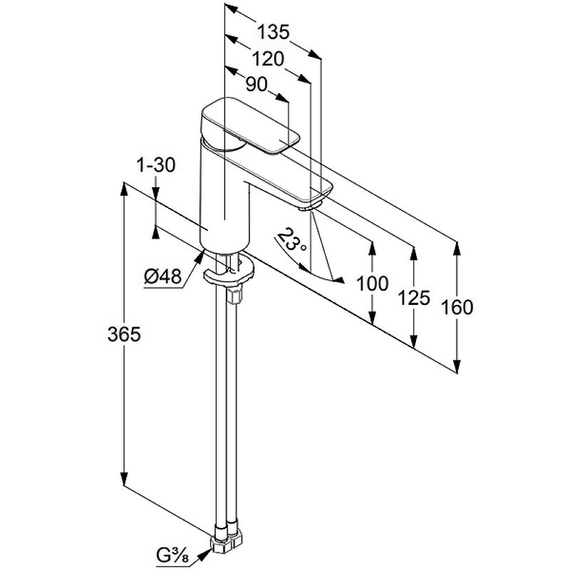 Приобрести kludi pure&style однорычажный смеситель на умывальник 100, без донного клапана, арт. 402920575