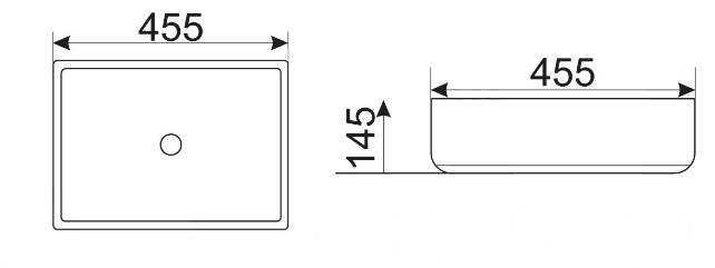 Приобрести раковина накладная ceramalux 45см 9439