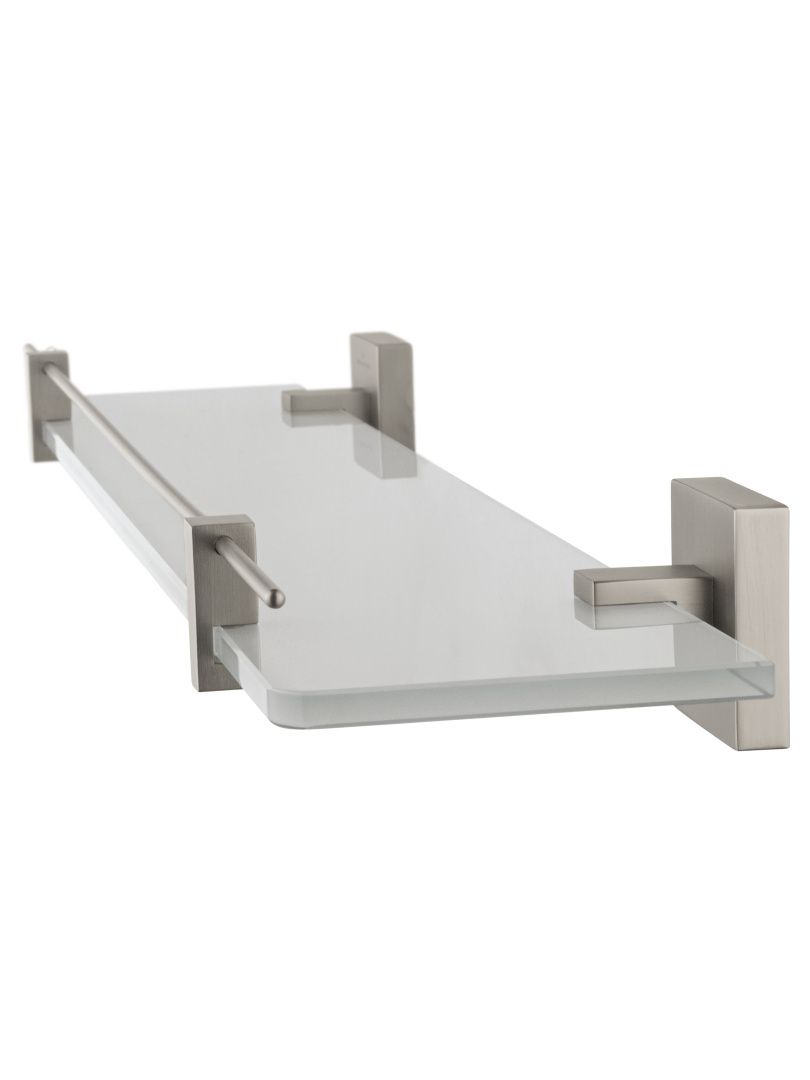 Приобрести стеклянная полка для ванной wonzon & woghand polo, брашированный никель (ww-8927-bn)