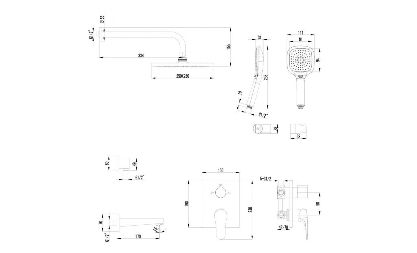 Приобрести lemark душевая система shift, скрытый монтаж, хром lm4322c