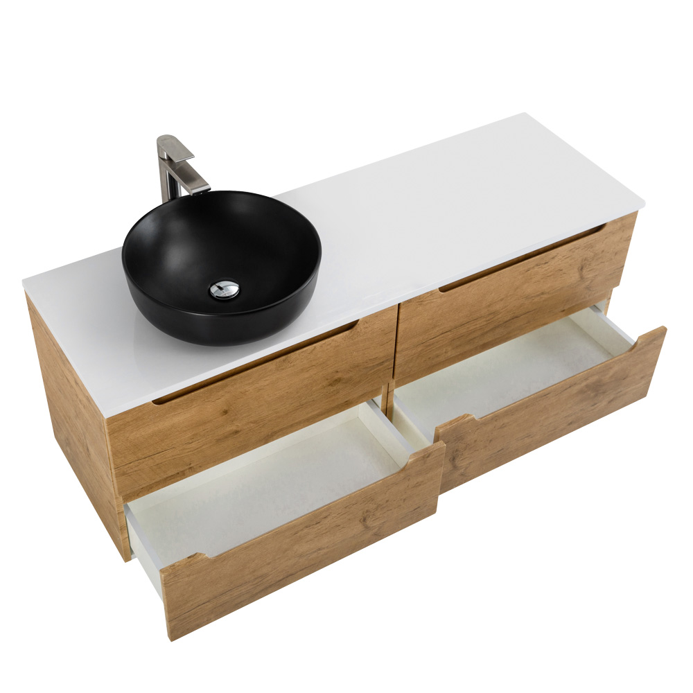 Приобрести belbagno тумба со столешницей etna 120 см, подвесная rovere nature, раковина слева