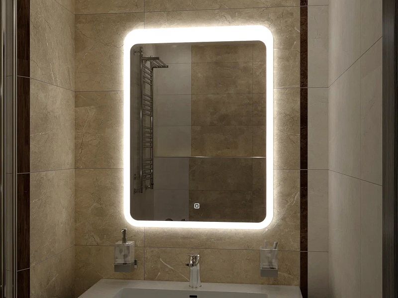 Приобрести continent зеркало с подсветкой lacio 70х90 см, сенсорный включатель, белое