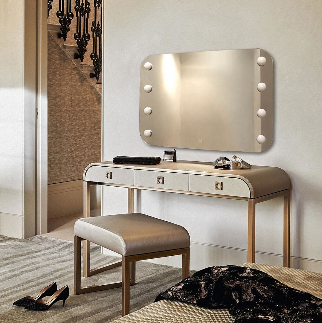 Приобрести azario зеркало tony 800*550 (сенсорный выключатель, смена цвета, 8 ламп в комплекте)