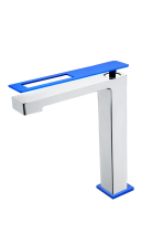 Boheme Смеситель для раковины Q, высокий, хром\синий 142-CRUW