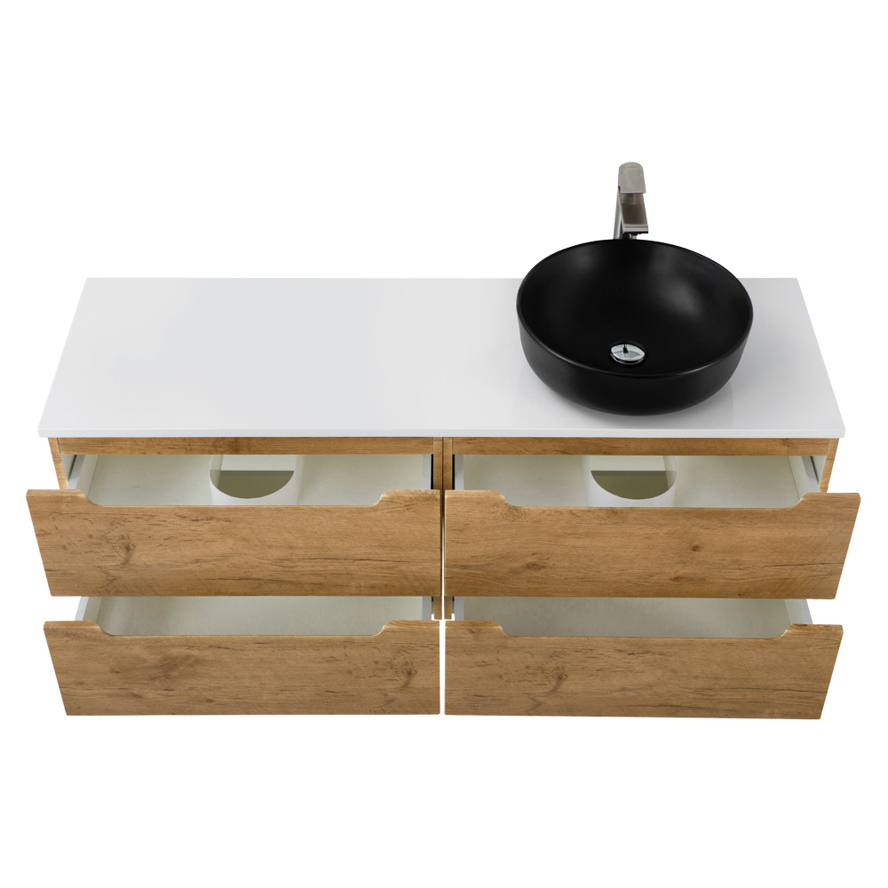 Приобрести belbagno тумба со столешницей etna 120 см, подвесная rovere nature, раковина справа