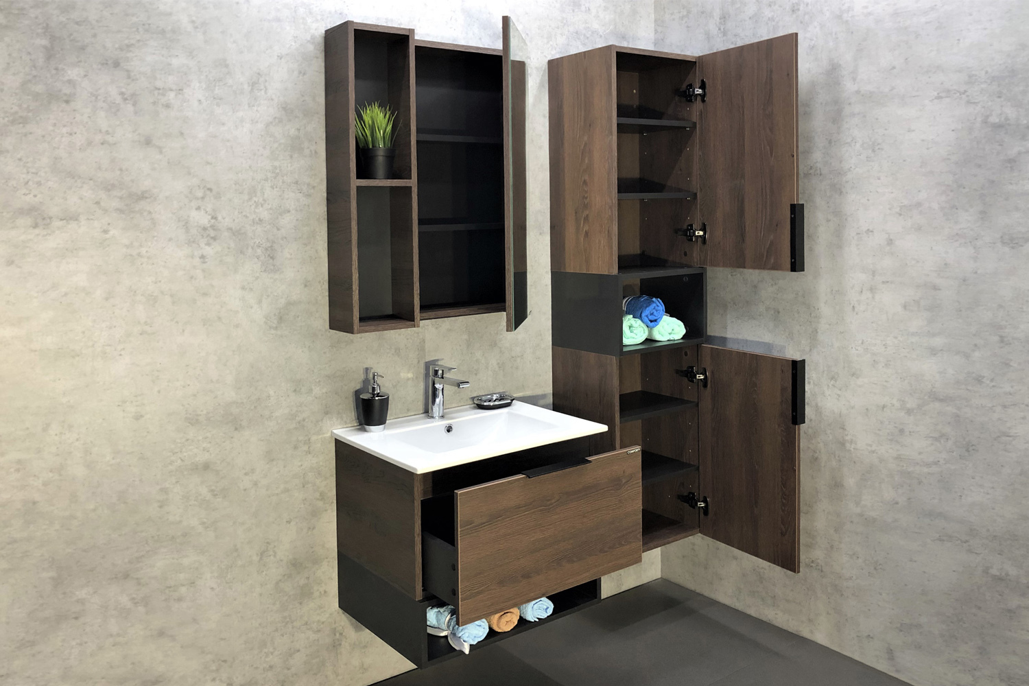 Приобрести сomforty зеркало-шкаф "франкфурт-60" дуб шоколадно-коричневый