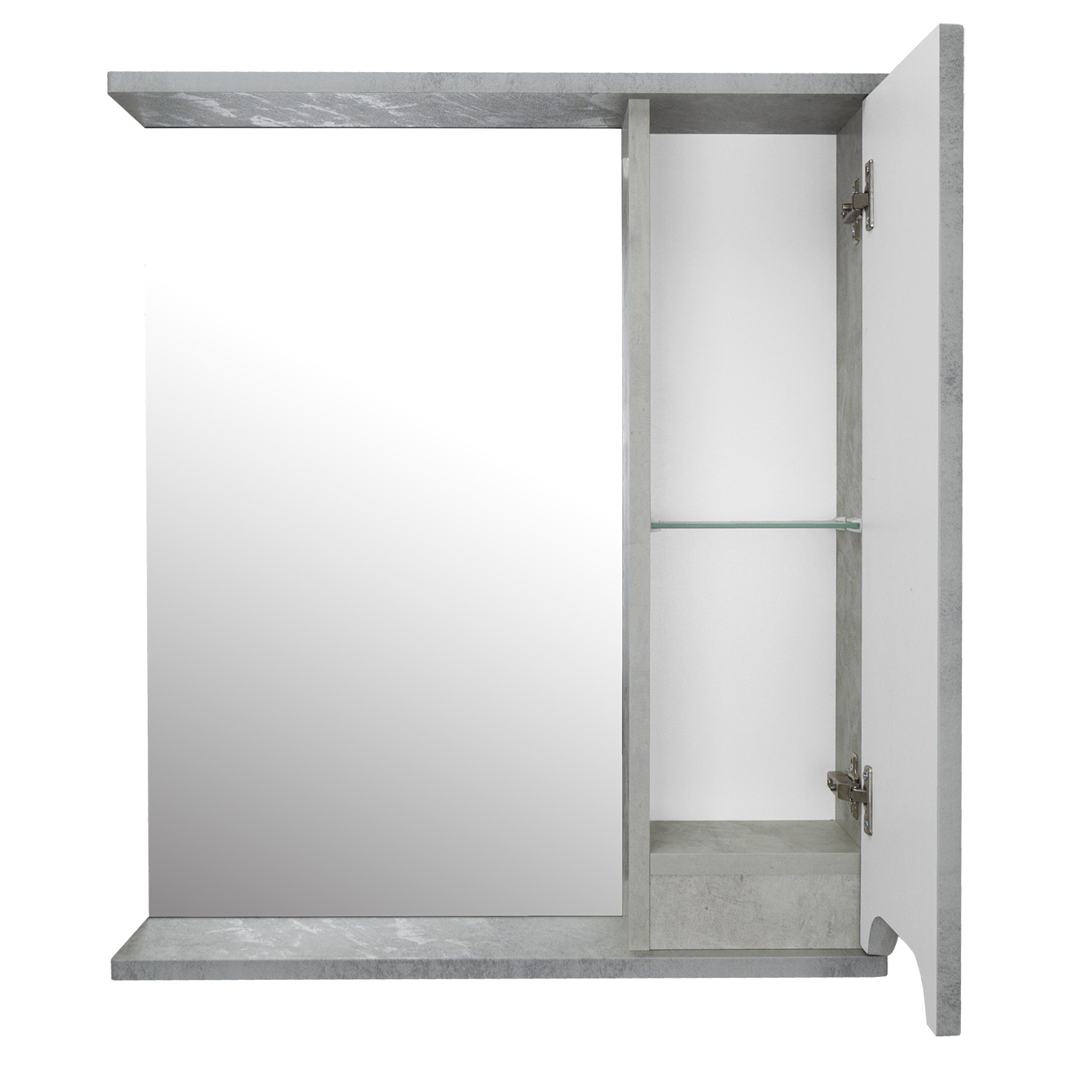 Приобрести loranto зеркало-шкаф florena 60 60х60 см, правый, светлый бетон (cs00086984)