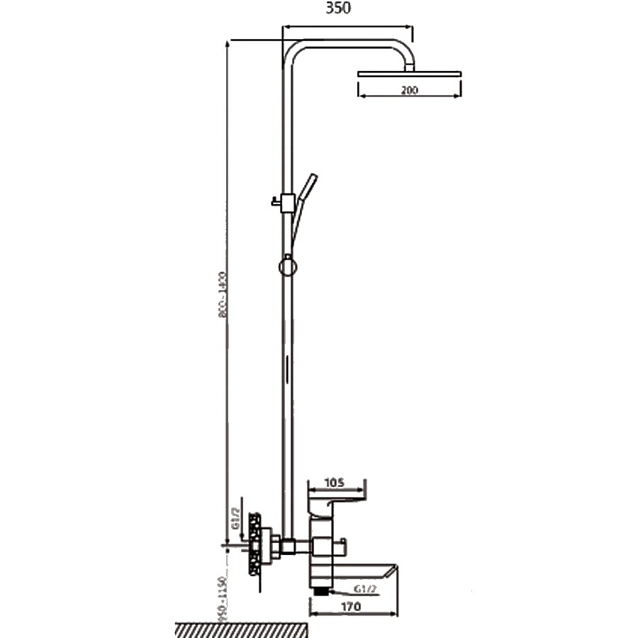 Приобрести душевая система vieir autunno 1400 мм, хром v263562