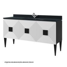 Caprigo Тумба с раковиной ATRIO 166 см, белая/черная