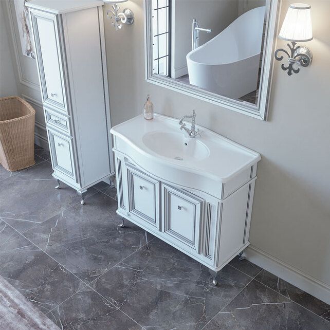 Приобрести caprigo тумба с раковиной fresco 100 см, белая, эмаль