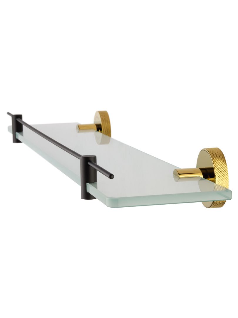 Приобрести стеклянная полка для ванной wonzon & woghand majestic, черный/золото (ww-9227)