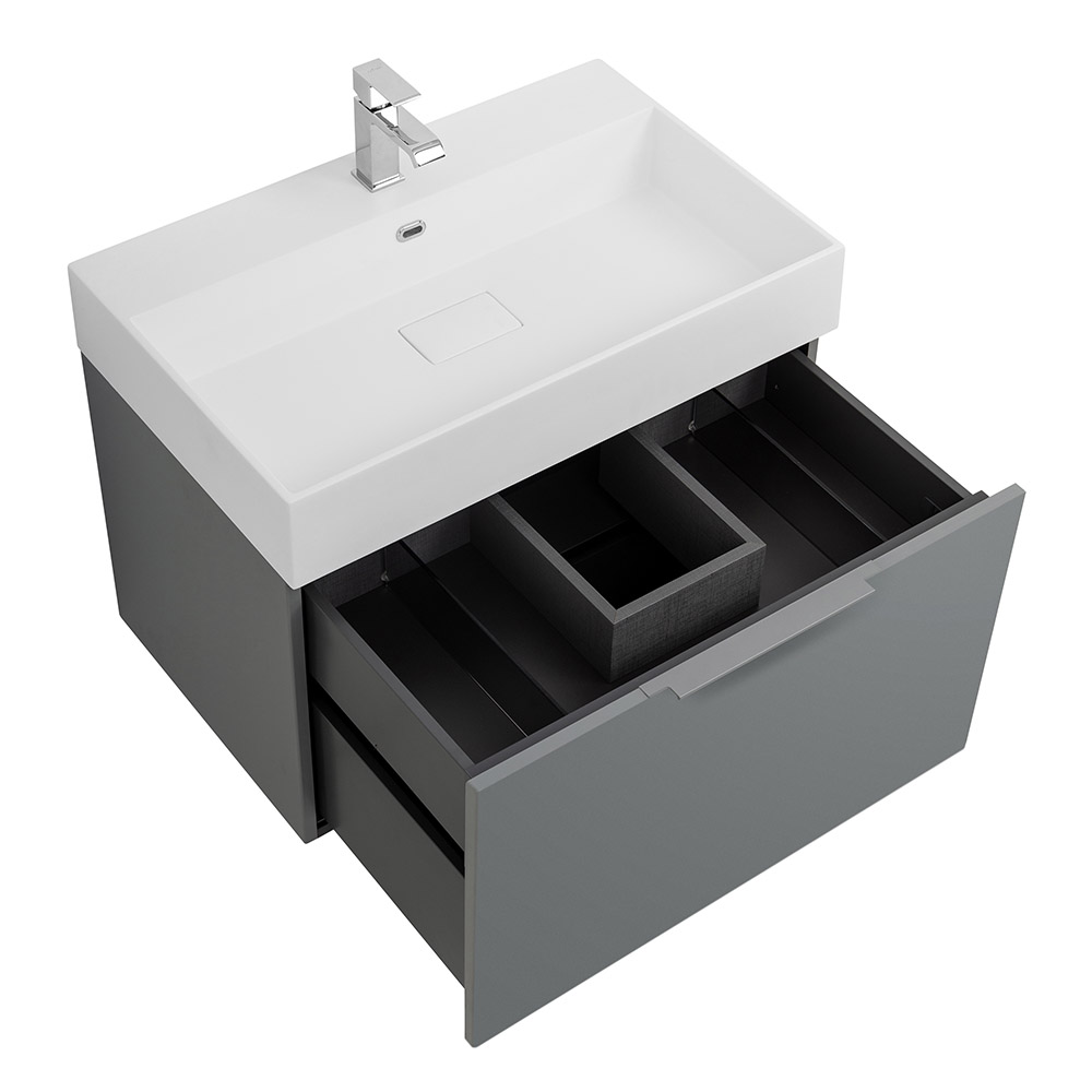 Приобрести cezares тумба подвесная с раковиной premium 70 см grigio nuvola, серая 55399