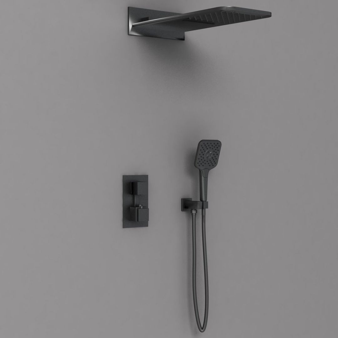 Приобрести vincea встраиваемая душевая система с термостатом, черная матовая vsfw-103tmb