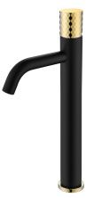 Boheme Смеситель для раковины Stick, высокий, черный\золото 122-BG