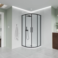 Veconi Душевое ограждение Evo 90х90 см, черное матовое, прозрачное E2-B-9090-01-C9