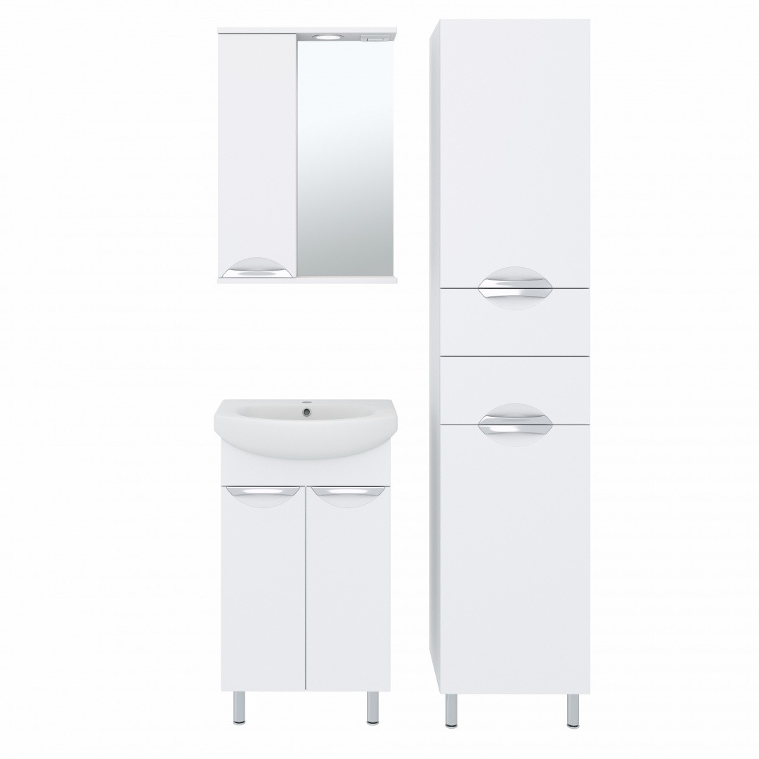 Приобрести aqua de marco зеркало-шкаф eleganse 50 см, левое, белый\хром 1050cele/l