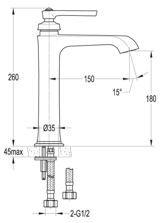 Приобрести cezares смеситель для раковины liberty, высокий, хром liberty-f-lc-01-w0