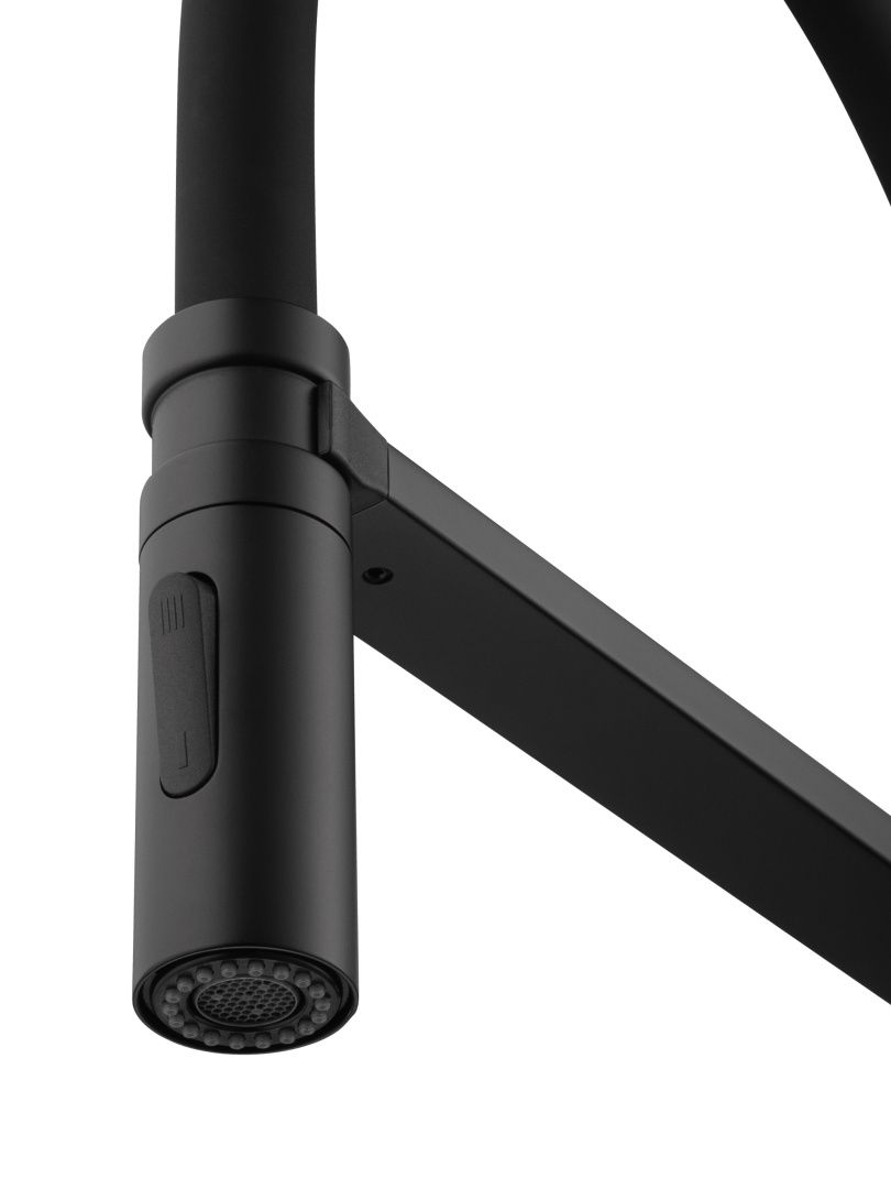 Приобрести смеситель для кухни с гибким изливом wonzon & woghand, черный матовый (ww-88438003-mb)