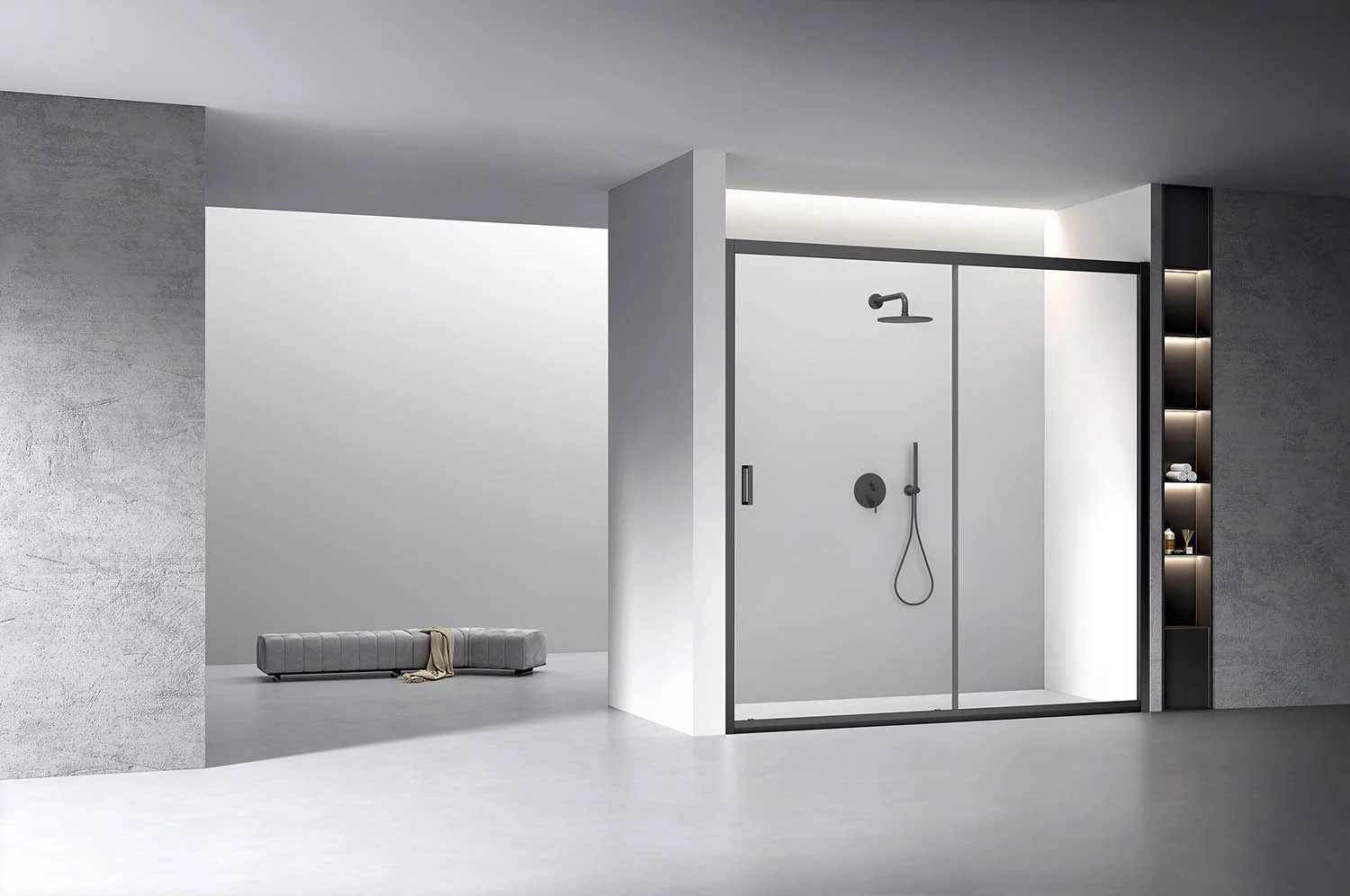 Приобрести veconi душевая дверь vianno vn-60b, 180x195 см, черный, прозрачное vn60b-180-01-c5