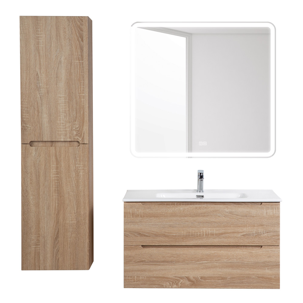 Приобрести belbagno тумба с раковиной etna 100 см, подвесная rovere bianco, белая раковина