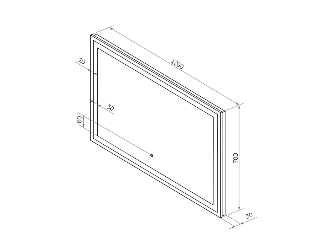 Приобрести continent зеркало с подсветкой mercury 120х70 см, белое