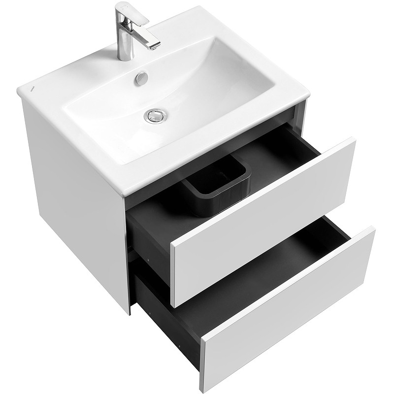 Приобрести тумба подвесная с раковиной акватон сохо 60 см, белый глянцевый