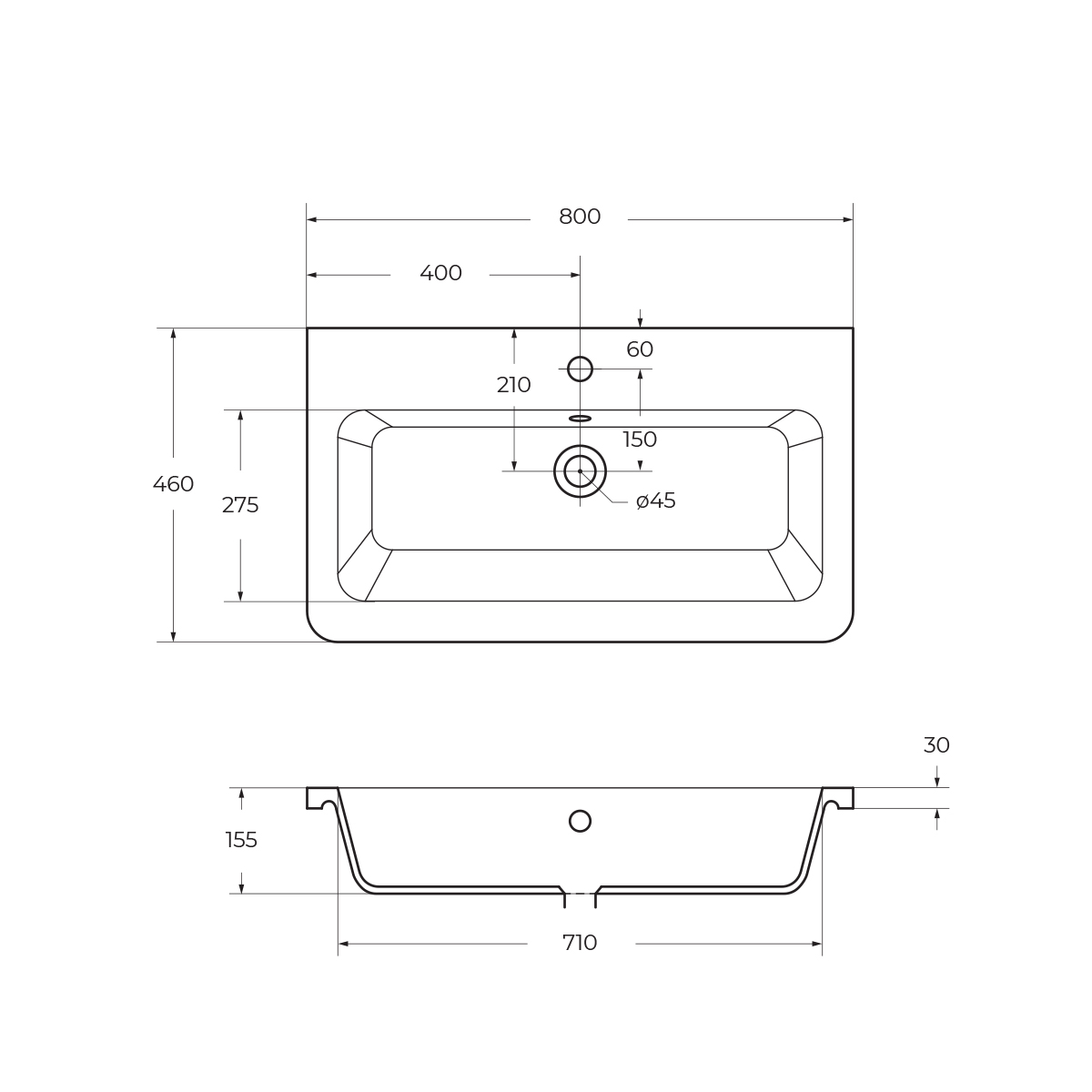 Приобрести belbagno тумба с раковиной albano-cer 80 см, подвесная rovere nature grigio, белая раковина