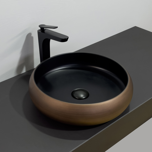 Приобрести comforty раковина 78650 41х41 см, медная-черная матовая