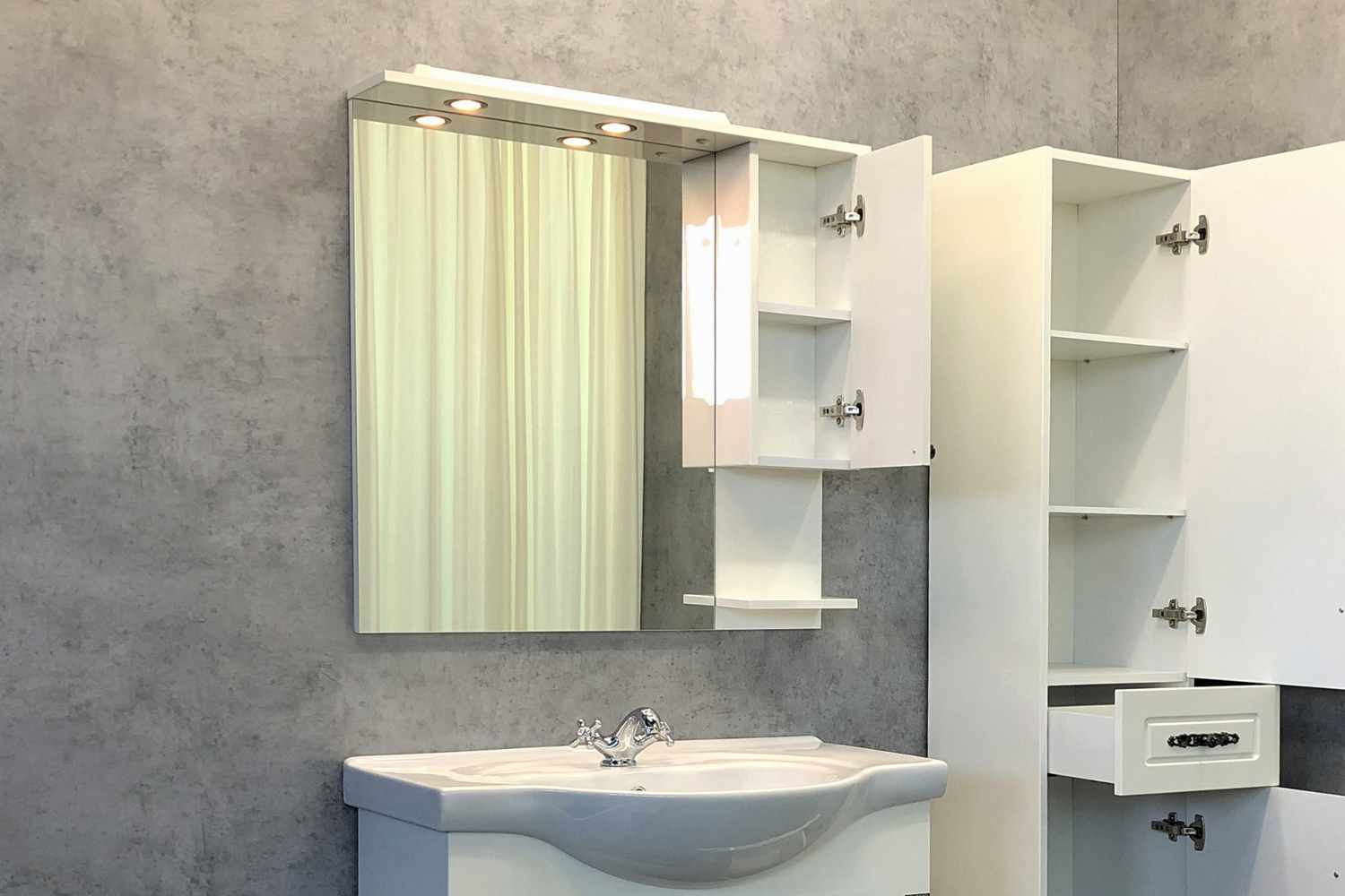 Приобрести сomforty зеркало-шкаф "севилья-85" слоновая кость