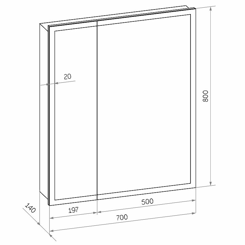 Приобрести continent зеркало шкаф с подсветкой reflex 70х80 см, бесконтактный включатель, белое