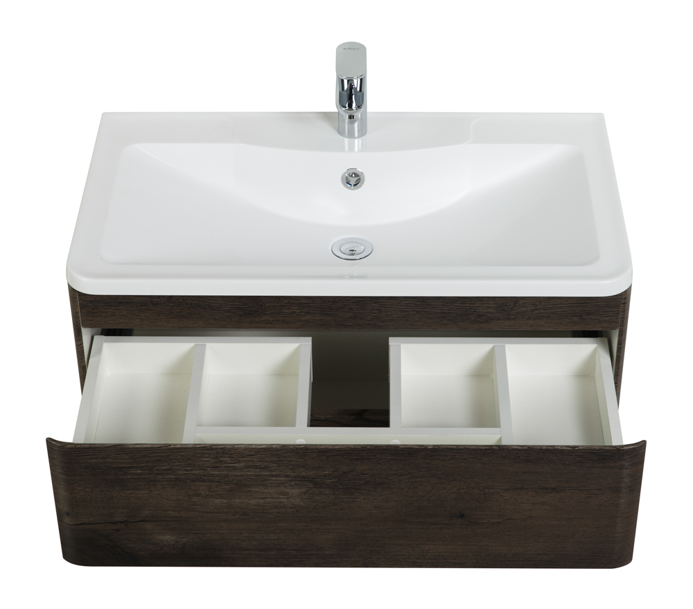 Приобрести belbagno тумба с раковиной albano 100 см, подвесная rovere nature grigio, белая раковина