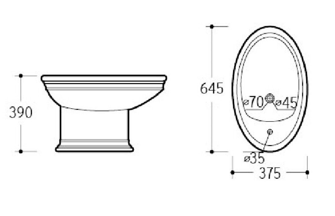 Приобрести boheme биде напольное puro, белое 960