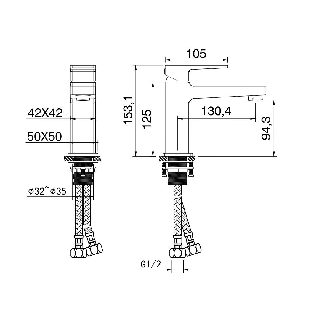 Приобрести смеситель для раковины wonzon & woghand cube 2.0, черный матовый (ww-88018068-mb)