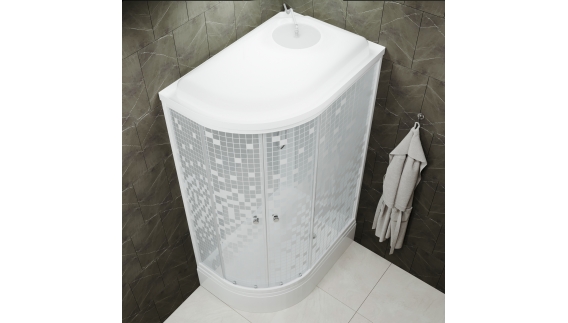 Приобрести тритон душевая кабина коралл в 120х80 см, белая, узор, правая щ0000038533